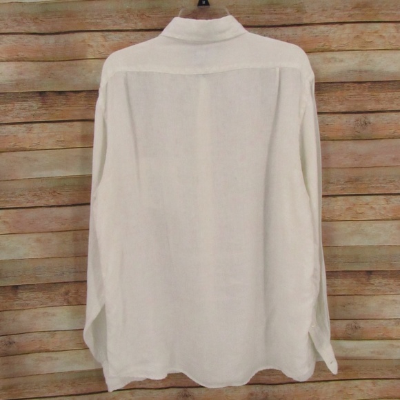 GAP White Linen Button Down Men’s Shirt M - Picture 14 of 16